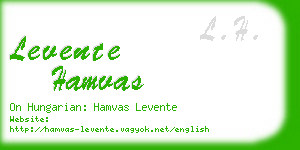 levente hamvas business card